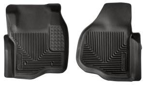 Ford F-350 Super Duty Floor Liners - Front - Husky Liners - X-act Contour - Black - `11-`12
